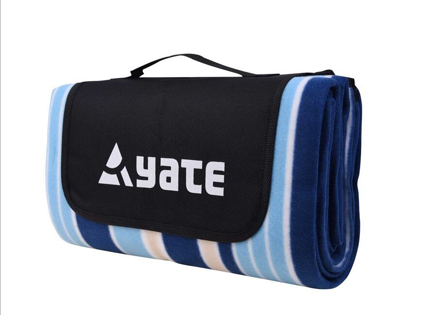 Yate Pikniková deka fleece s Alu fólií modrý proužek