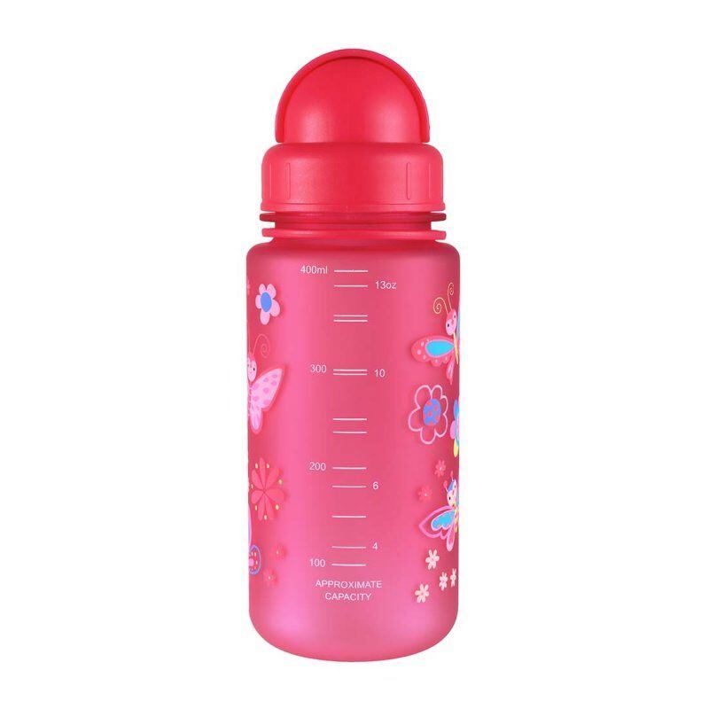 LittleLife Dětská lahev s brčkem Růžová (motýlci)