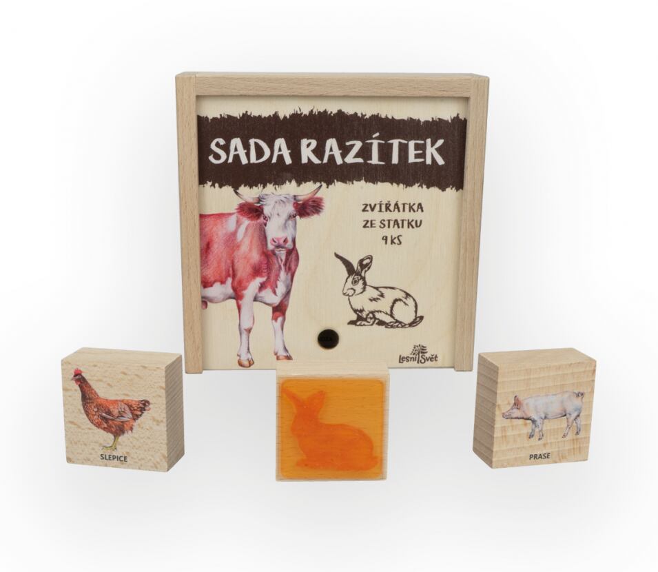 Lesní svět Dřevěná razítka 9 kusů