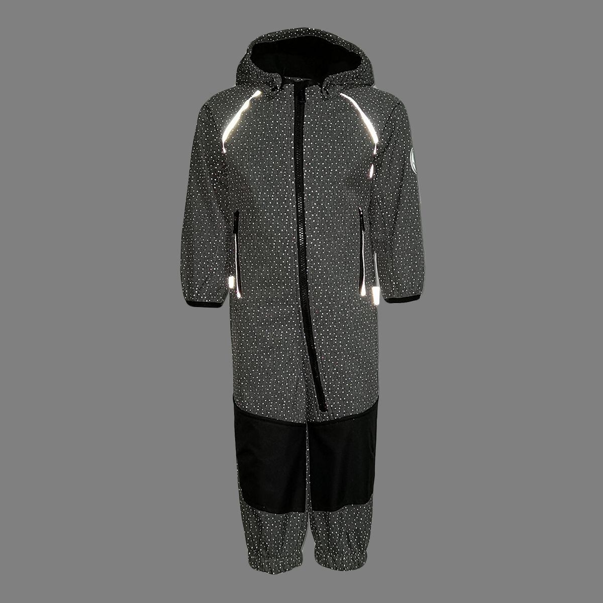 Huppa Dětská softshellová kombinéza Adal dark gray/black REFLEX