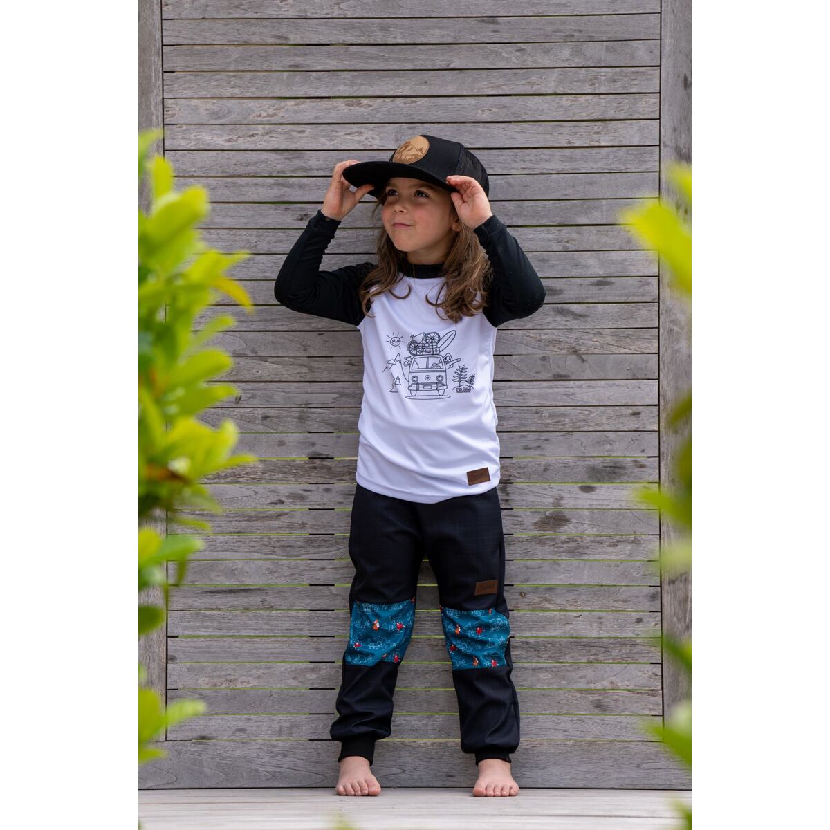 Promaledobrodruhy Dětské softshellové kalhoty bez zateplení black/petrol