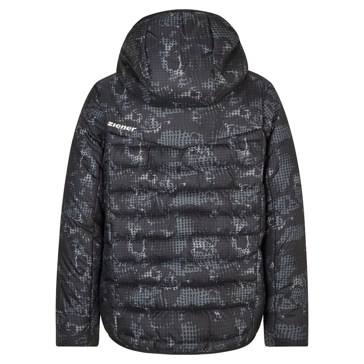 Ziener Dětská zateplená bunda Nads Jr - black foggy print