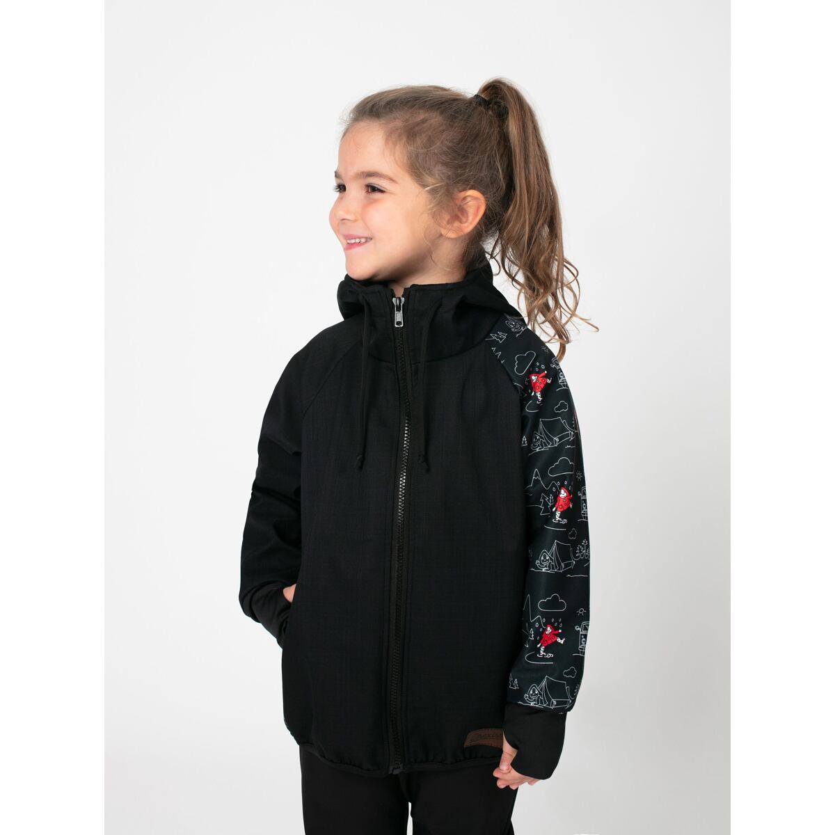 Promaledobrodruhy Dětská softshellová bunda bez zateplení black/black