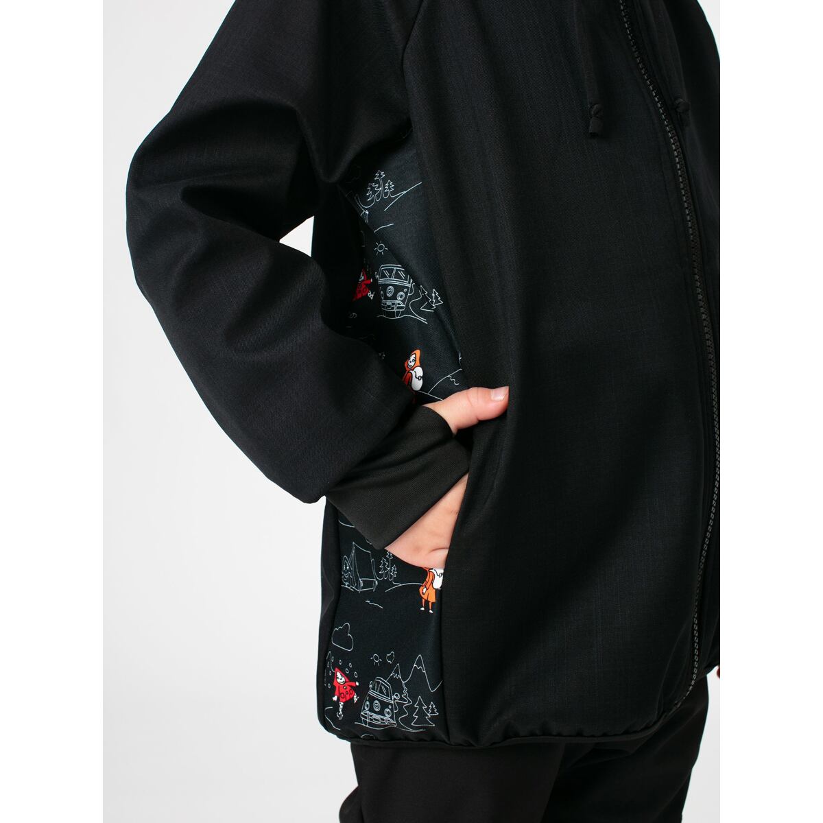 Promaledobrodruhy Dětská softshellová bunda s fleecem black/black