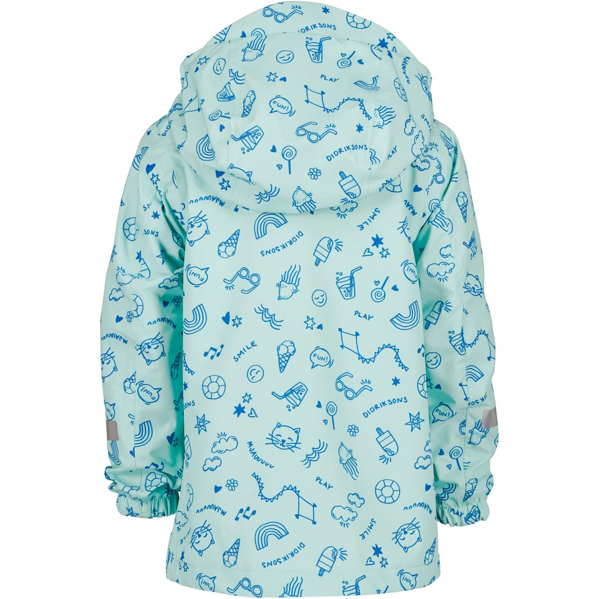 Didriksons Dětská nepromokavá bunda Norma doodle pale mint - ROSTOUCÍ