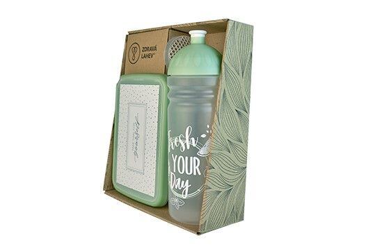 ZDRAVÁ LAHEV® SET ZDRAVÁ LAHEV A ZDRAVÁ SVÁČA svačinový box a lahev 0,7l Fresh olivová