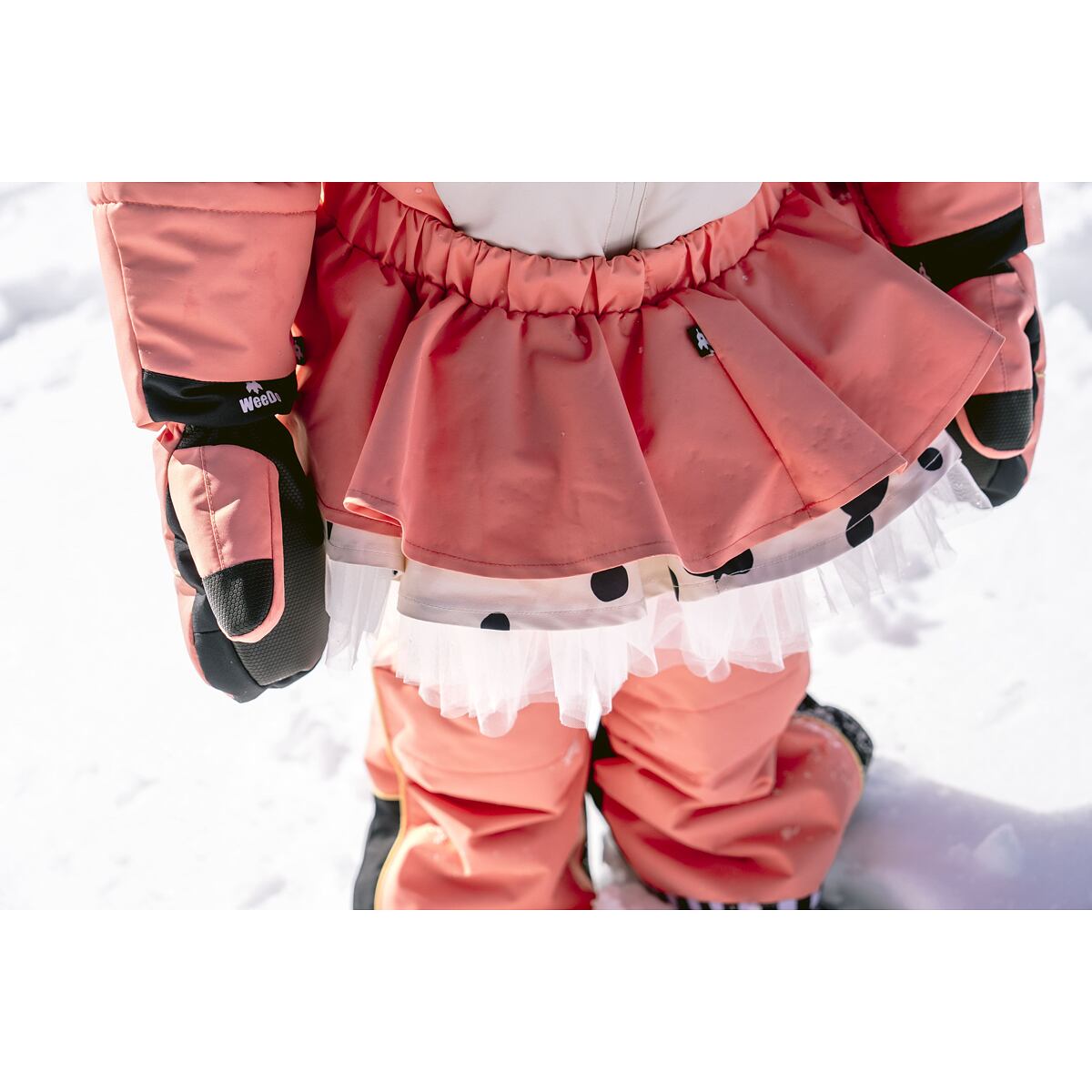 WeeDo Dětská zimní rostoucí kombinéza Flamingdo se sukní