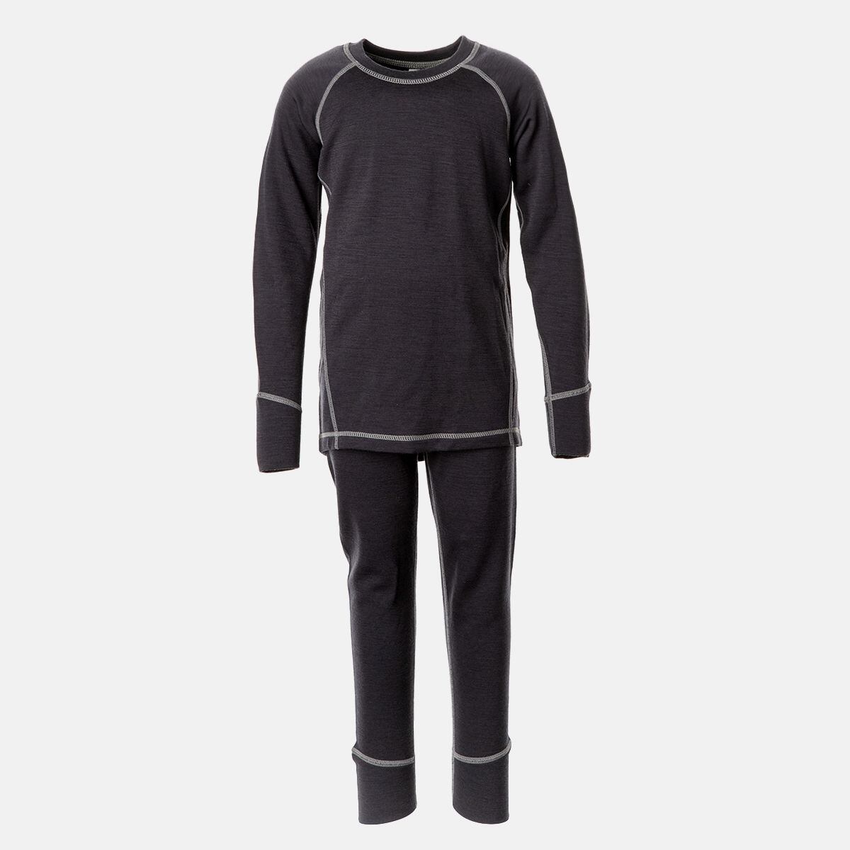 Huppa Dětské termoprádlo Ukko s merinem a bambusem dark gray