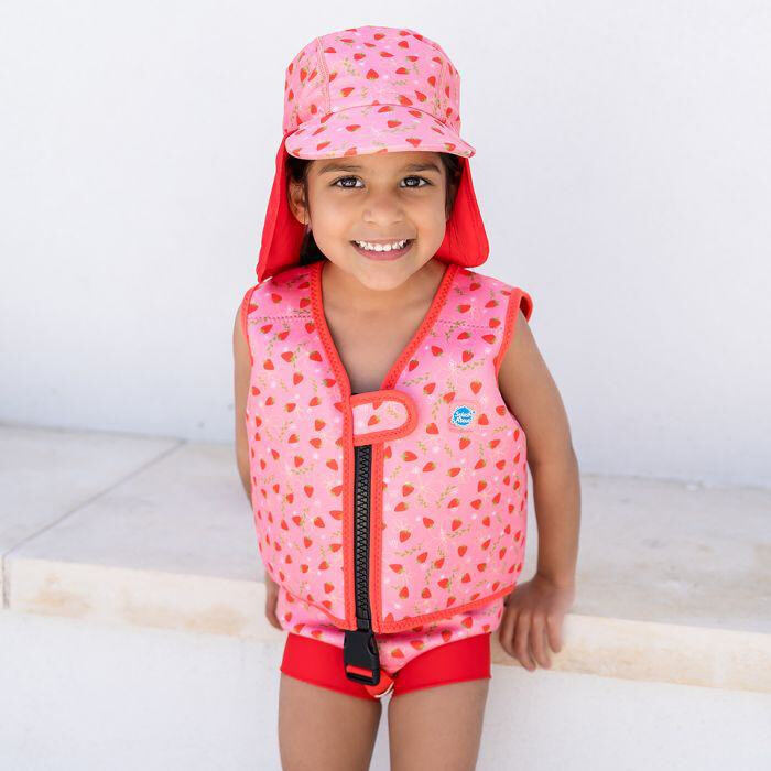 Splash About Dětská plovací vesta Go Splash Strawberry Field s bezpečnostním páskem