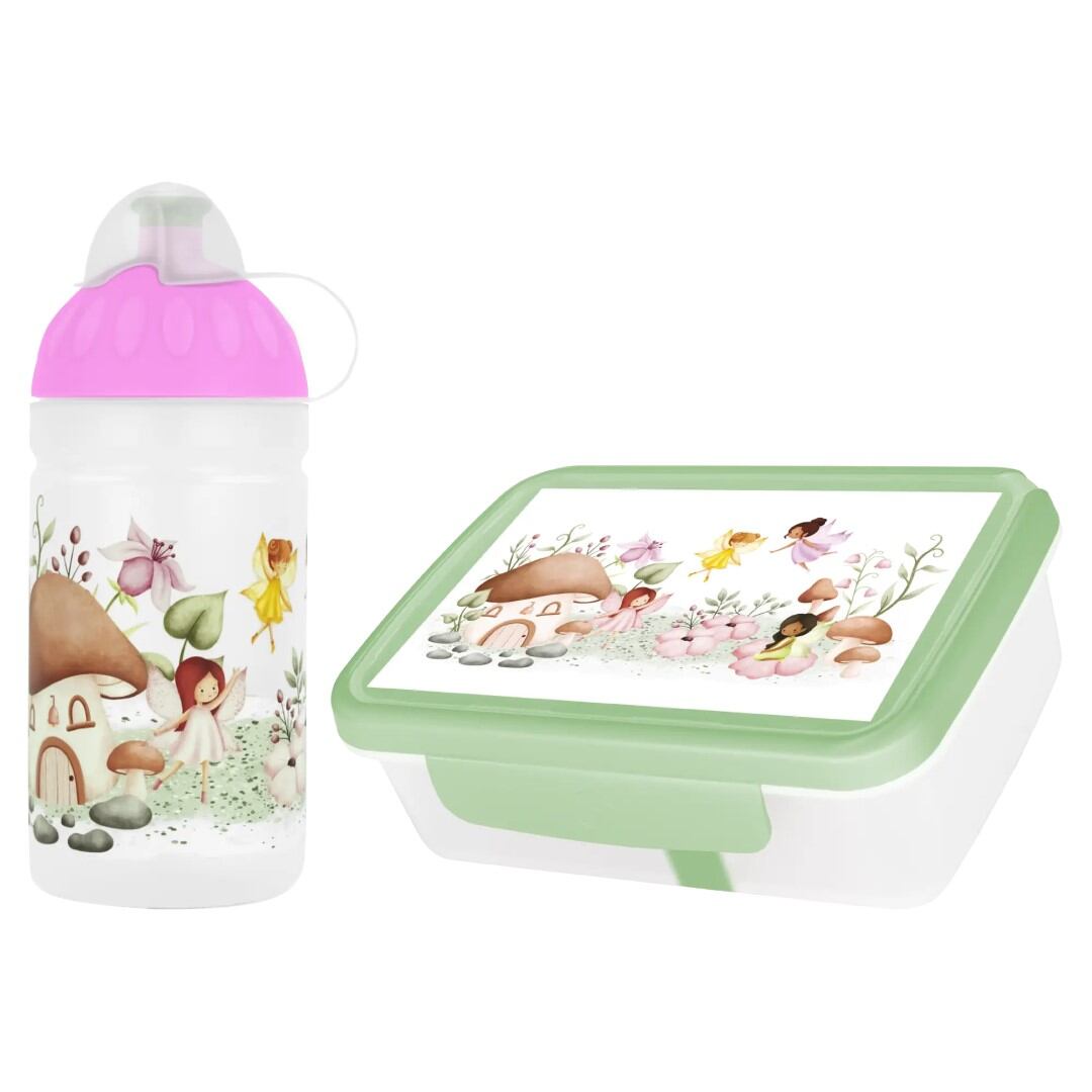 ZDRAVÁ LAHEV® SET ZDRAVÁ LAHEV A ZDRAVÁ SVÁČA svačinový box a lahev 0,5l Pohádkové víly