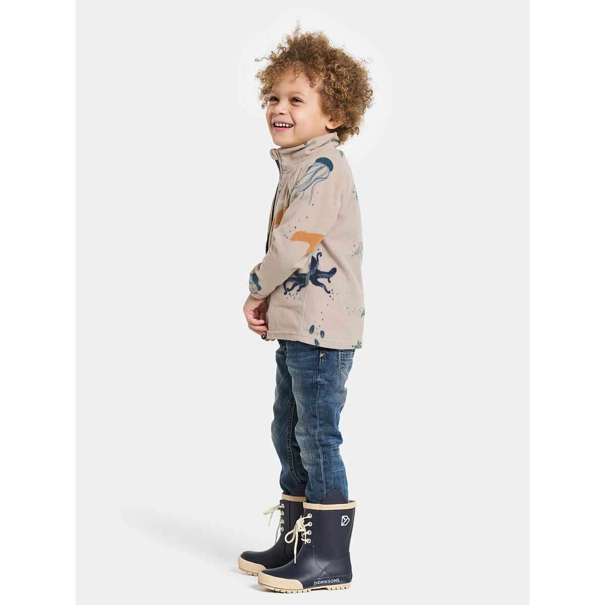Didriksons Dětská fleecová mikina Monte winter ocean multicolor