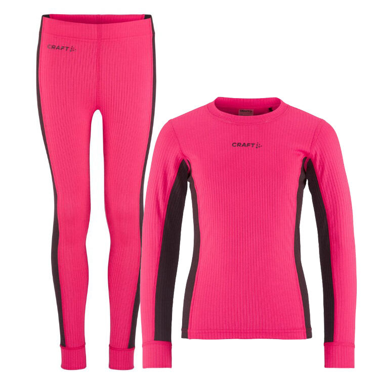 Craft Dětské termoprádlo Set CRAFT Baselayer JR - růžové
