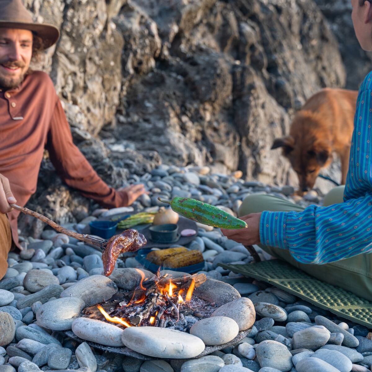 Light my fire Univerzální vidlička na opékání GrandPa´s FireFork 2-pack mustyyellow/hazyblue 2 kusy