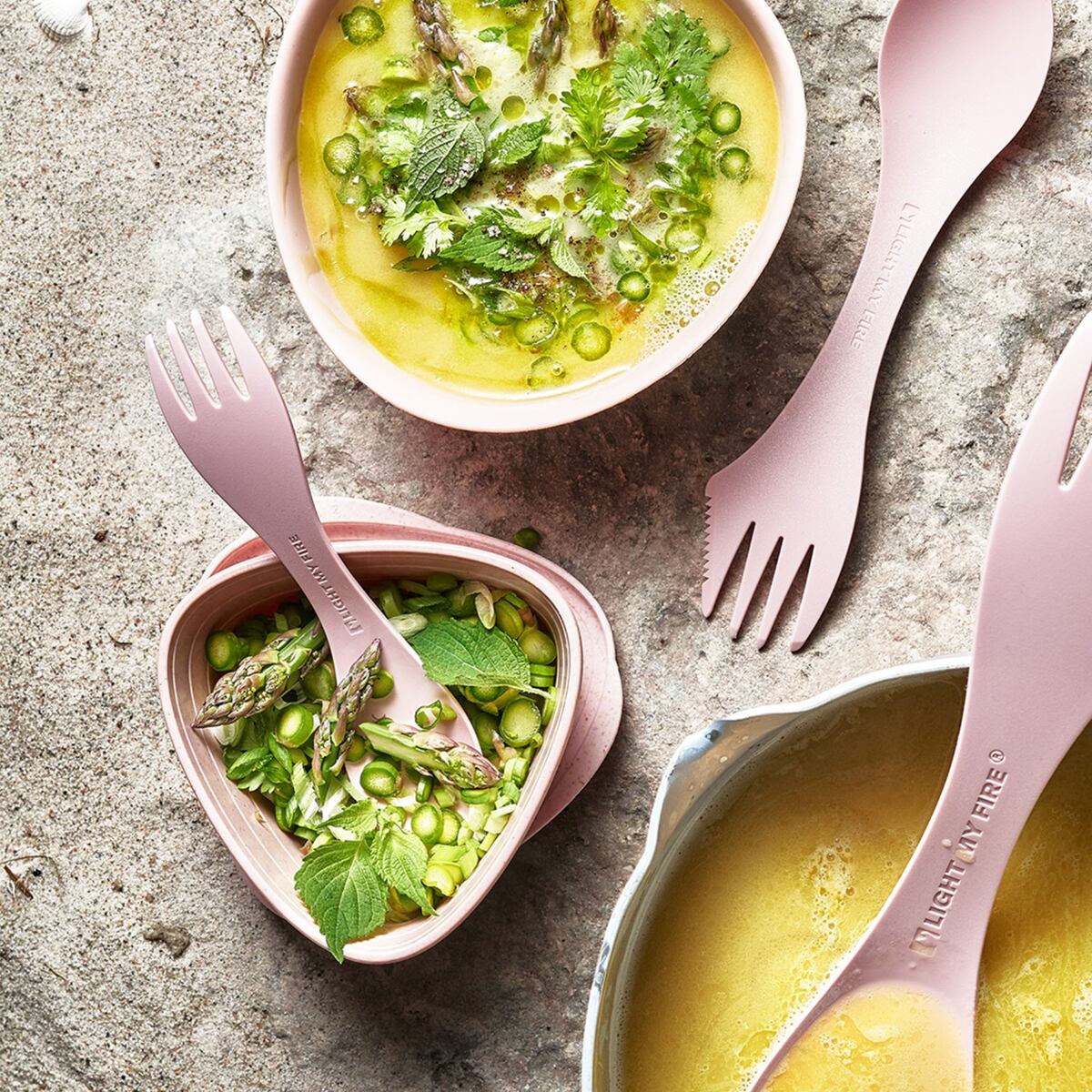 Light my fire Cestovní příbor Swedish Spork original 2-pack sandygreen/dustypink