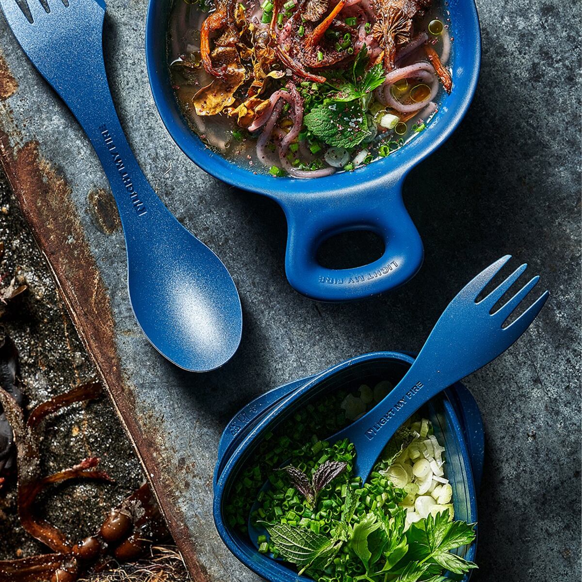 Light my fire Dětský cestovní příbor Swedish Spork little 2-pack sagegreen/cream