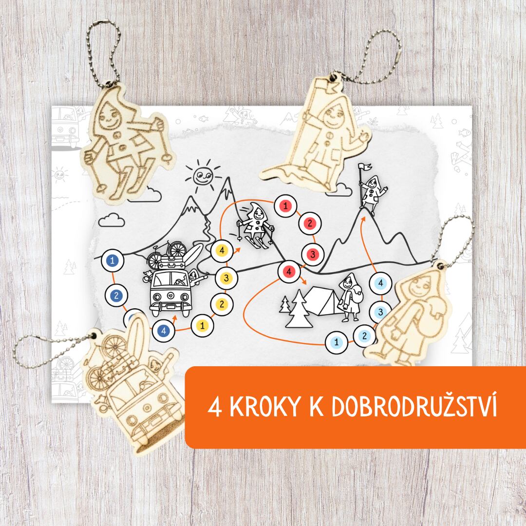 Promaledobrodruhy 4 kroky k DOBROdružství s - sada přívěsků dobrodruhů s úkoly