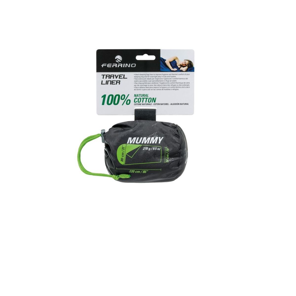 Ferrino Vložka do spacího pytle Travel Liner Mummy white