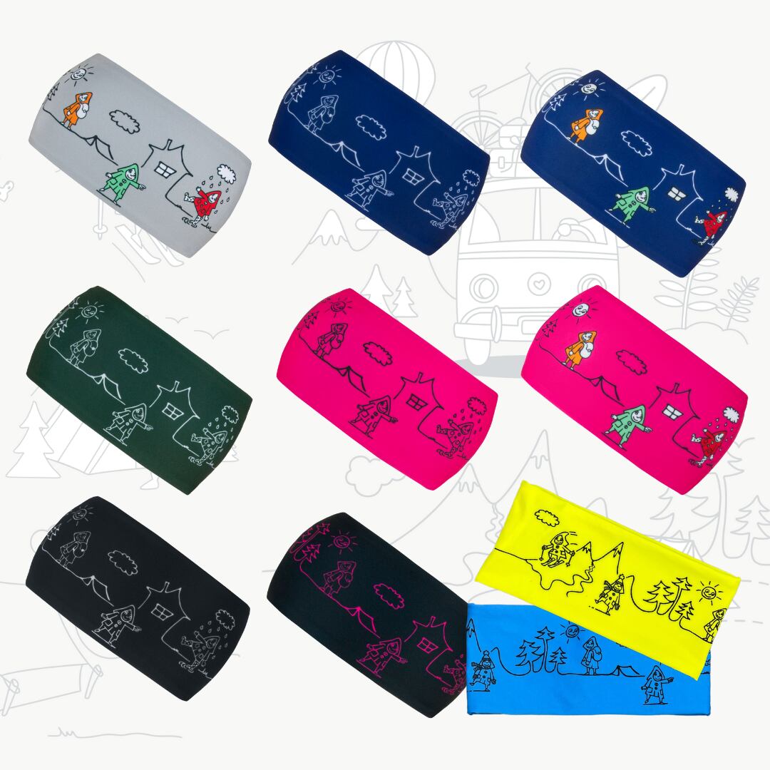 Promaledobrodruhy Funkční čelenka dvouvrstvá s fleecem - více barev barva black/