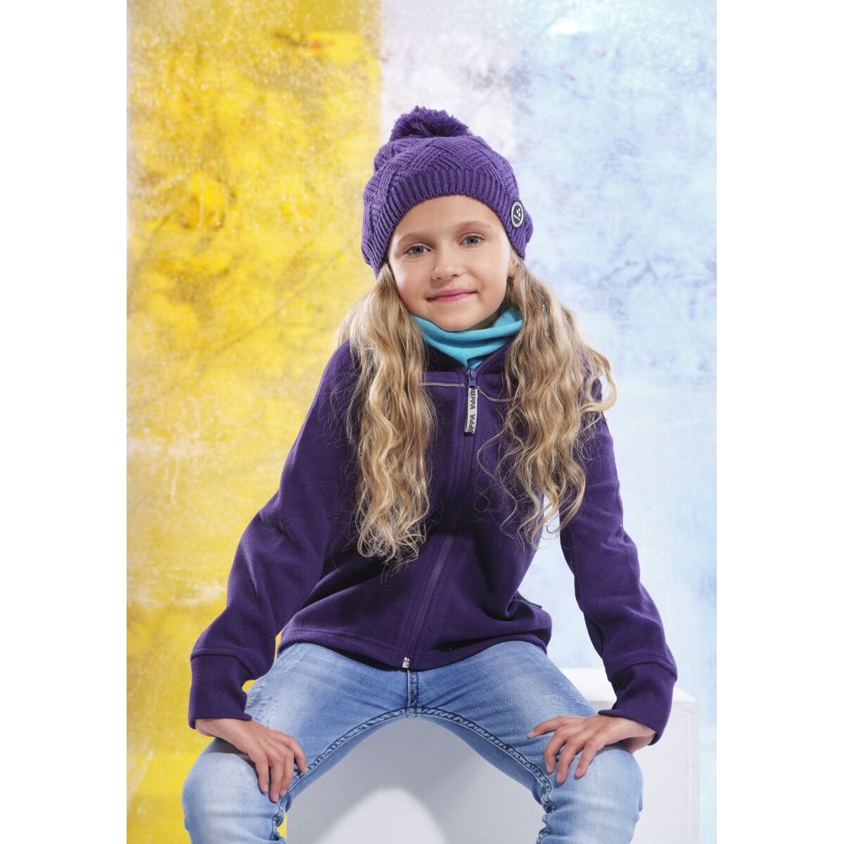 Huppa Dětská fleecová bunda Bennie lime