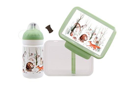 ZDRAVÁ LAHEV® SET ZDRAVÁ LAHEV A ZDRAVÁ SVÁČA svačinový box a lahev 0,5l Lesní zvířátka