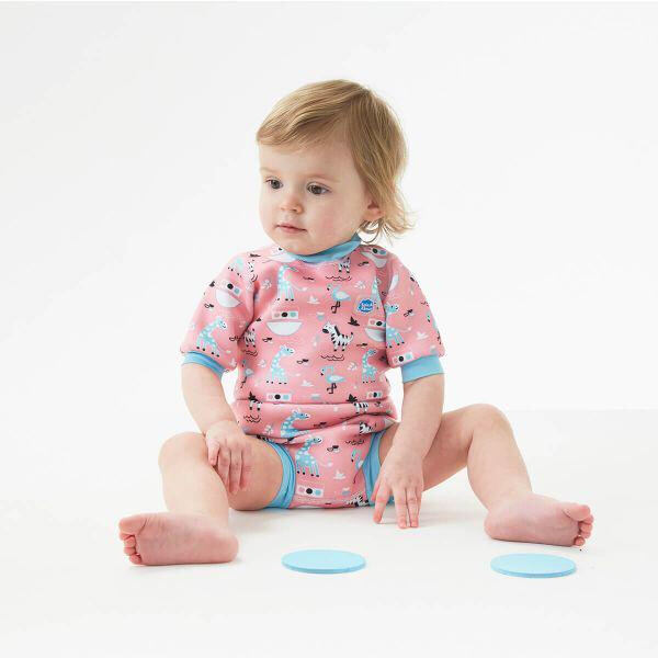 Splash About Dětské neoprénové UV body s krátkým rukávem Zvířátka růžová
