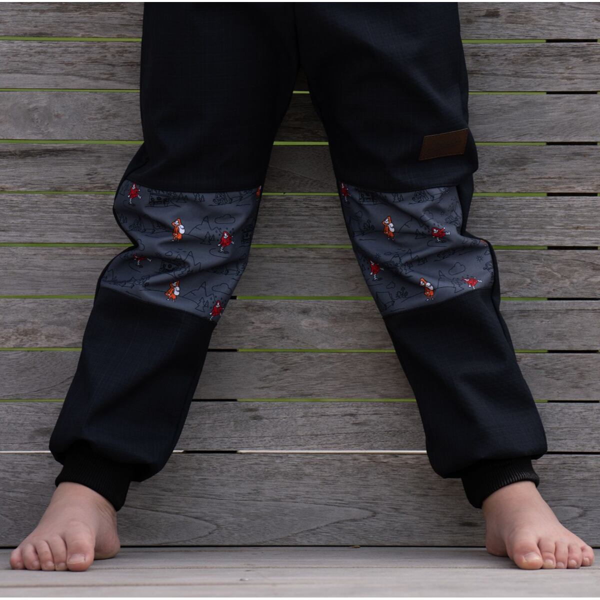 Promaledobrodruhy Dětské softshellové kalhoty bez zateplení black/grey