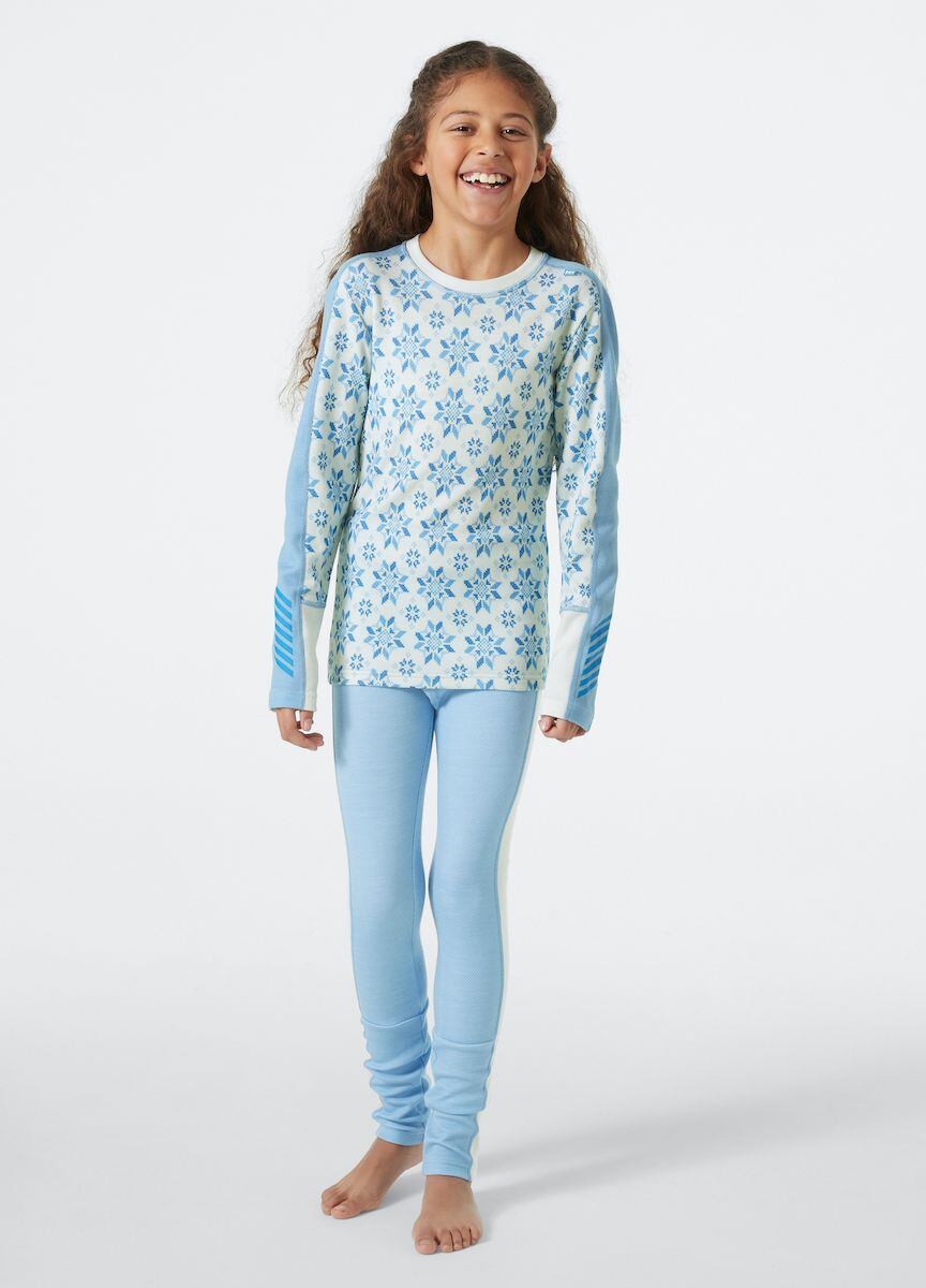 Helly Hansen Juniorské termoprádlo JR Graphic Lifa Merino set - bright blue