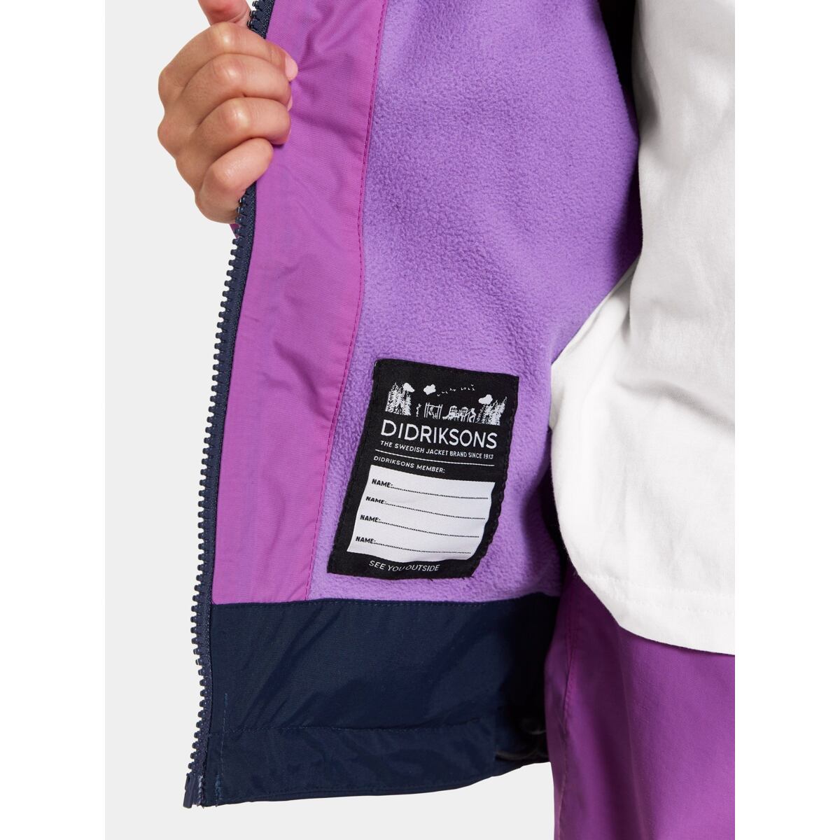 Didriksons Dětská nepromokavá bunda s fleecem Enso tulip purple - ROSTOUCÍ