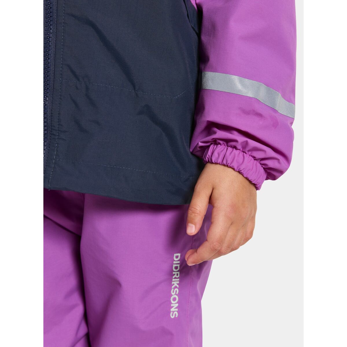 Didriksons Dětská nepromokavá bunda s fleecem Enso tulip purple - ROSTOUCÍ