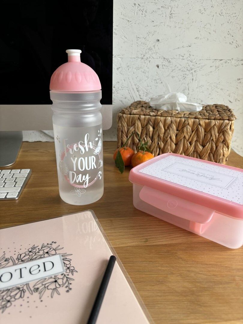 ZDRAVÁ LAHEV® SET ZDRAVÁ LAHEV A ZDRAVÁ SVÁČA svačinový box a lahev 0,7l Fresh růžová