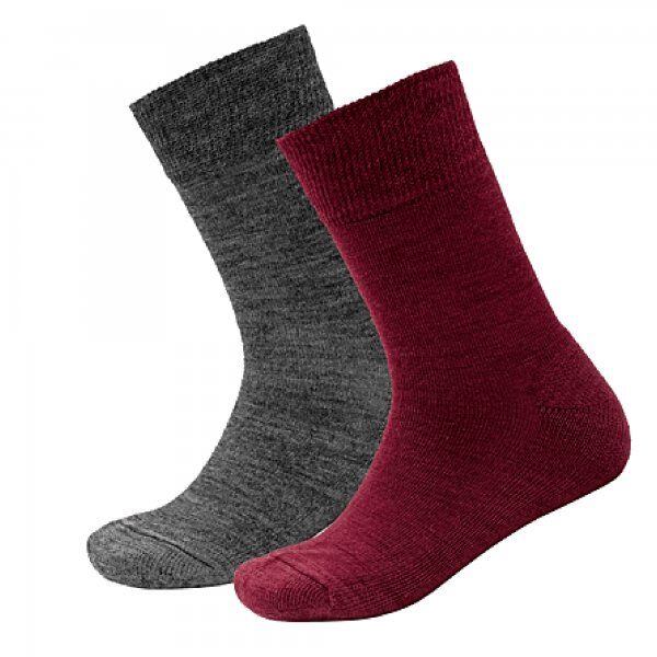 Devold Dětské funkční ponožky s merinem daily medium beetroot mix 2 páry