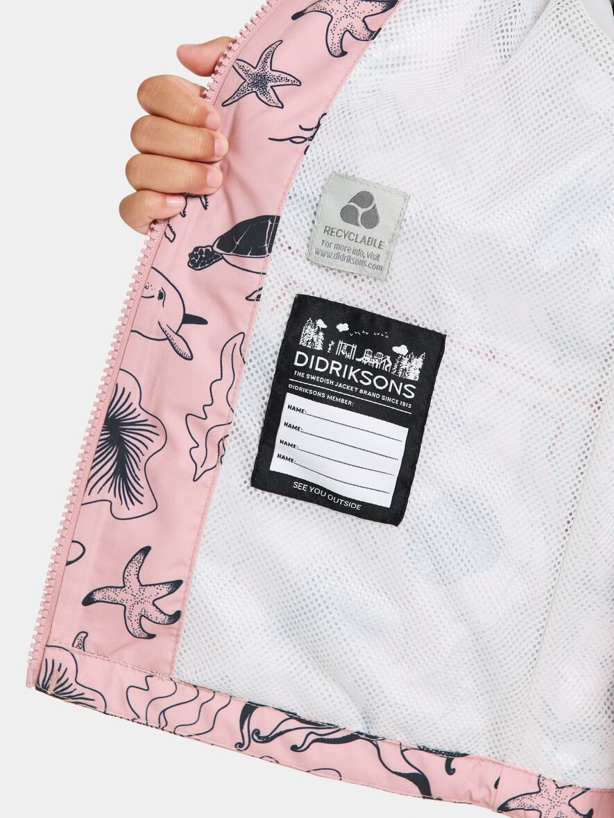 Didriksons Dětská nepromokavá bunda Norma ocean soft pink - ROSTOUCÍ