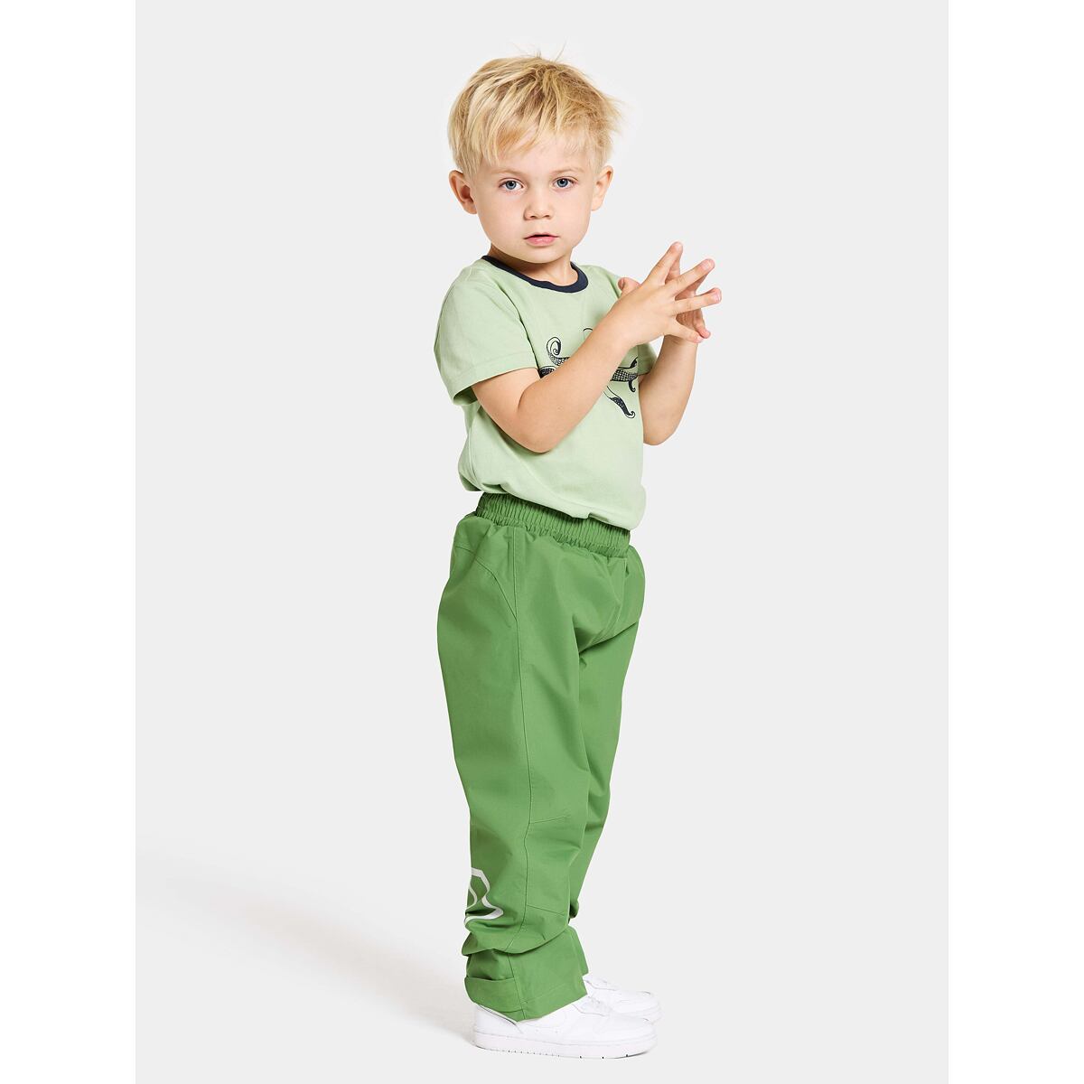 Didriksons Dětské nepromokavé kalhoty Avan algae green - ROSTOUCÍ