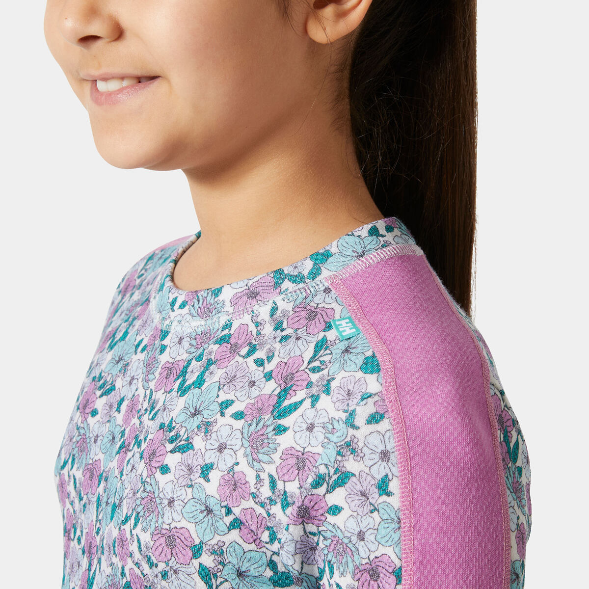 Helly Hansen Juniorské termoprádlo JR Graphic Lifa Merino set - meta pink aop