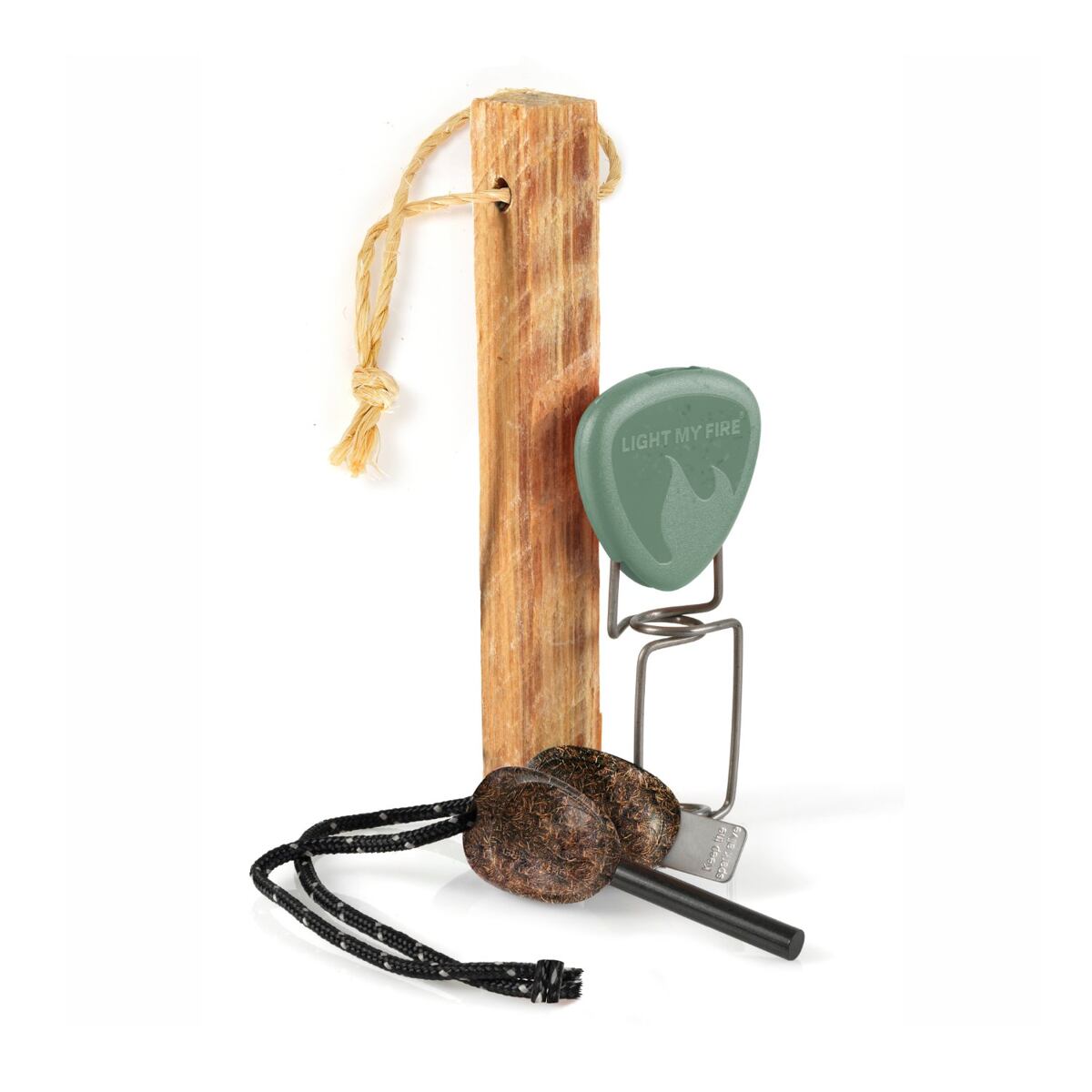 Light my fire 3dílná sada na rozdělání ohně FireLighting Kit 3pcs sandygreen/cocoshell - křesadlo