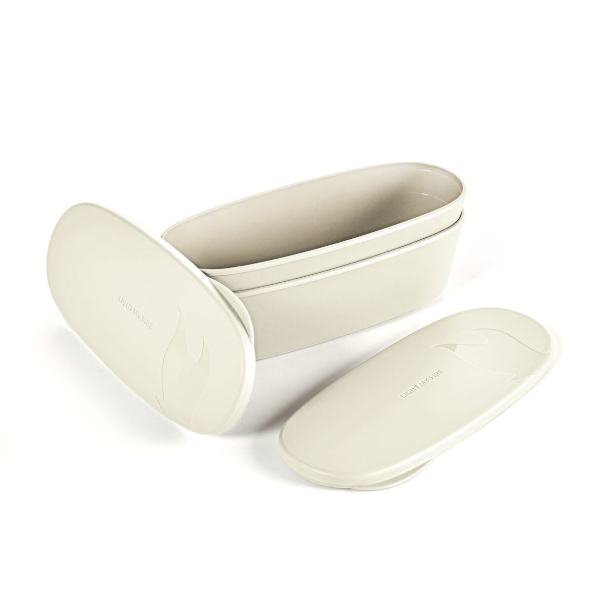 Light my fire Sada dvou krabiček s víčkem SnapBox oval 2-pack cream