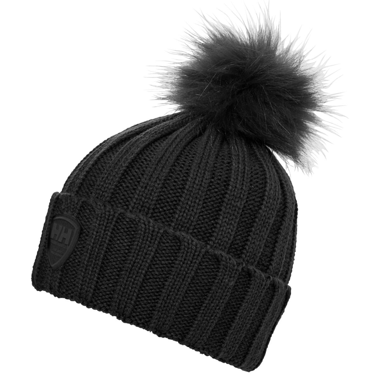 Helly Hansen Zimní čepice s vlnou Limelight Beanie s bambulí - black