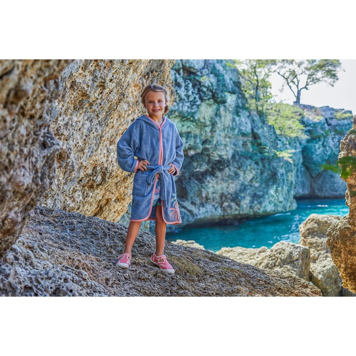 Playshoes Dětský župan Palmy - froté