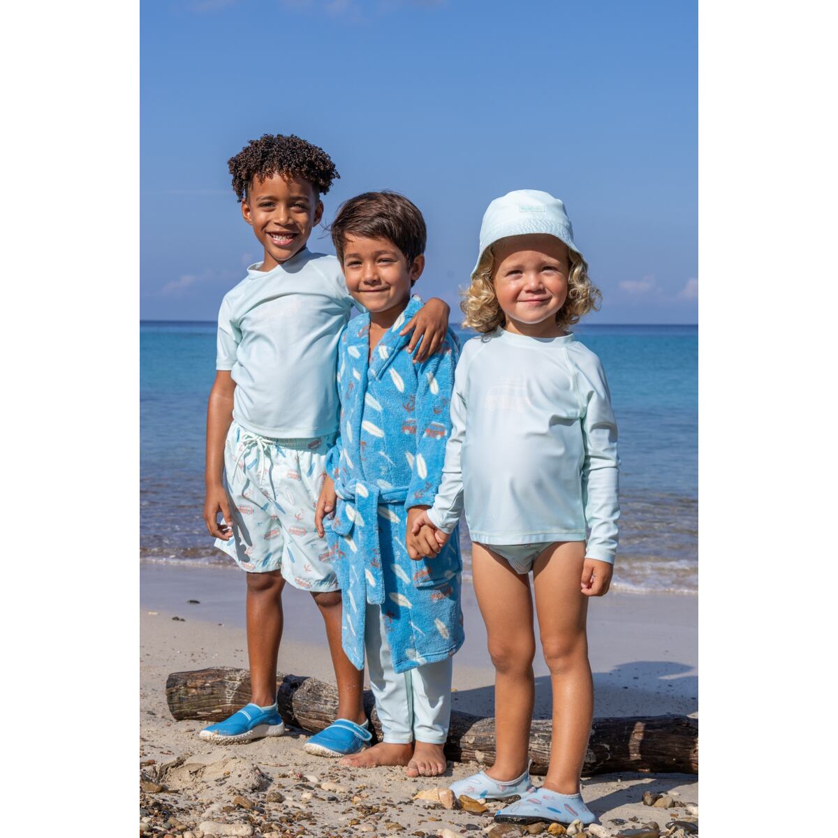 Playshoes Dětské UV tričko Surfbus mint green - dlouhý rukáv