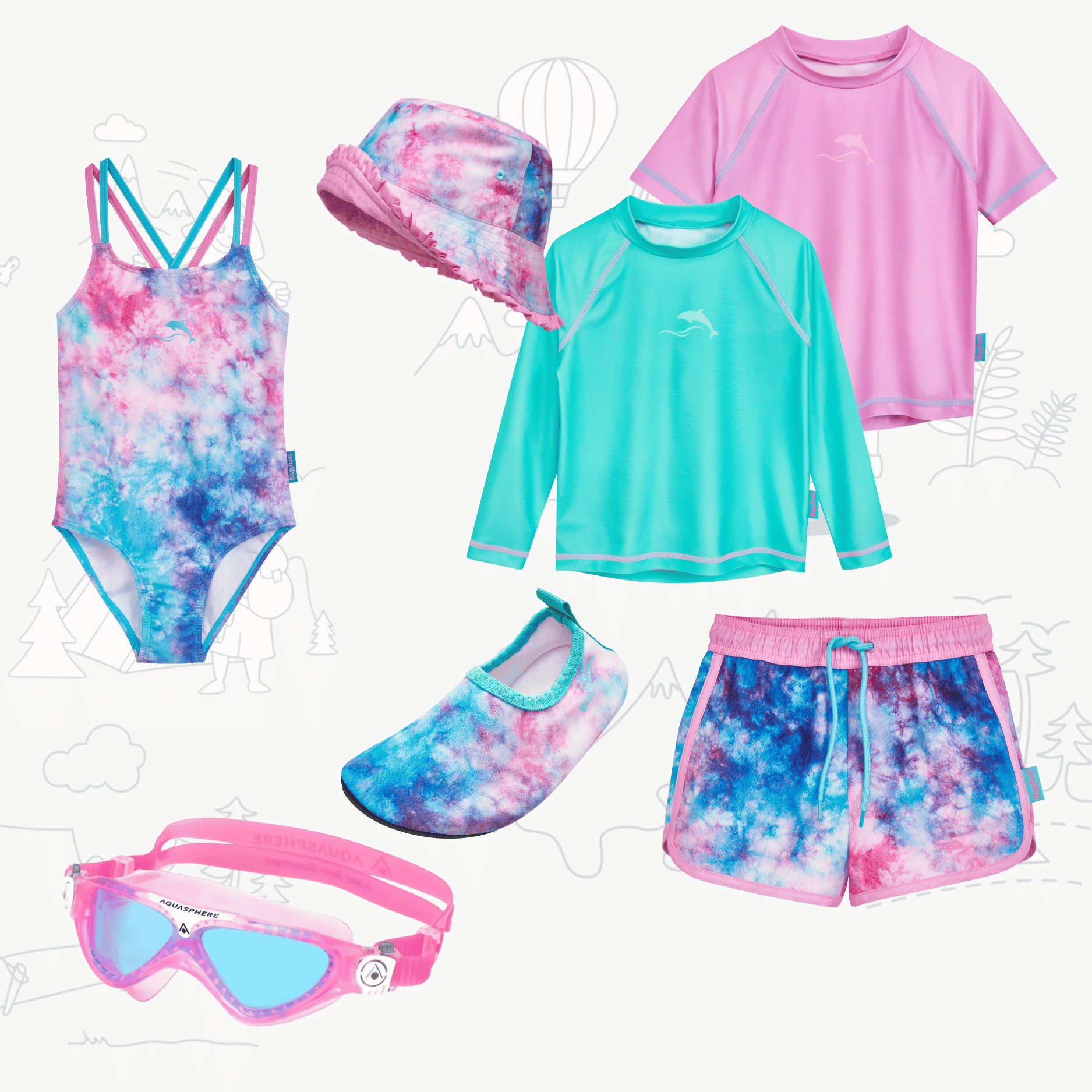 Dětský UV outfit k moři, k bazénu Batik - pro holku